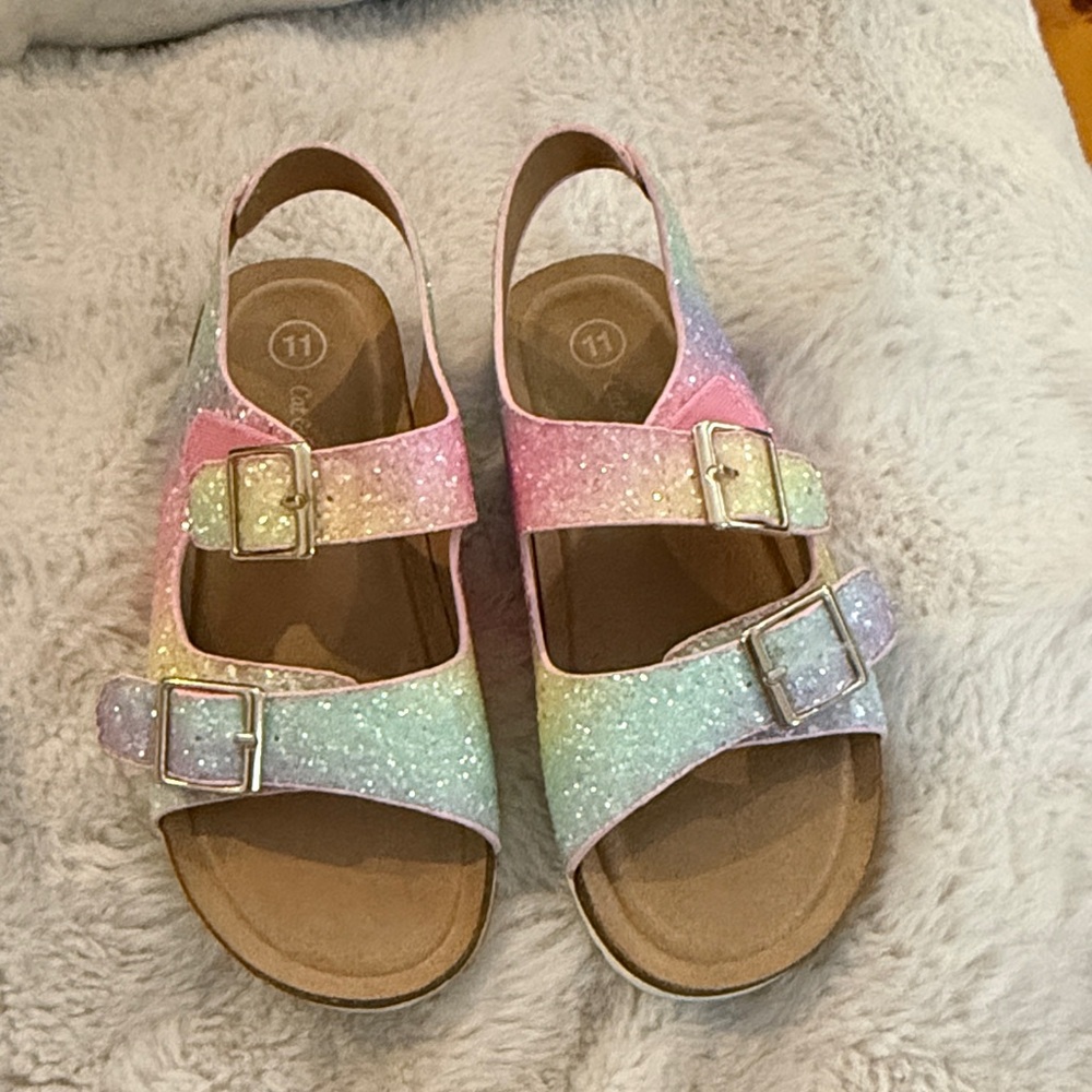 Cat & Jack Glittery Pastel Kids Sandals